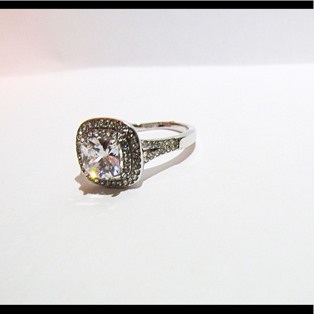 Cubic Zirconia Square Statement Ring - image 2